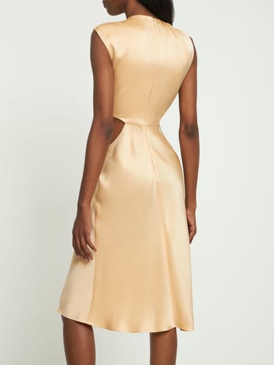Stella McCartney: Midi-Satinkleid mit Cut-outs