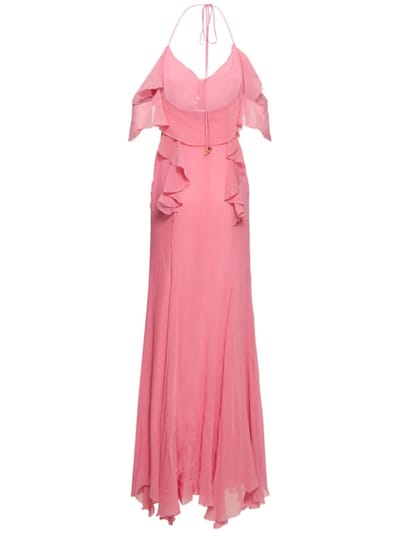 Blumarine: Cotton and silk-blend maxi dress with ruffles