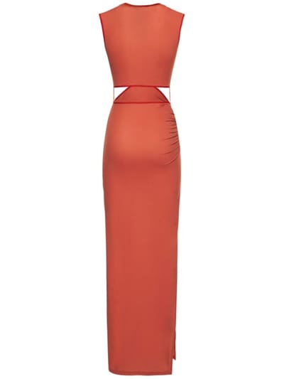 Nensi Dojaka: Abito lungo in cupro con cut-out