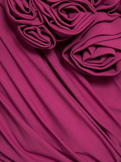 Magda Butrym: Vestido corto fruncido con rosas