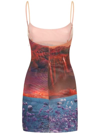 Miaou: Vestido corto estampado con tirantes