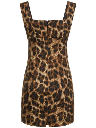 Miaou: Vestido corto de algodón elástico con escote cuadrado