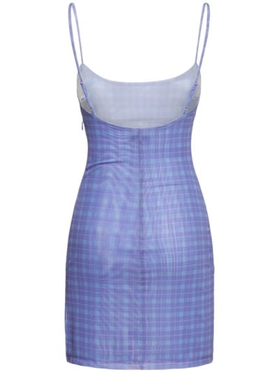 Miaou: Vestido corto de cuadros con tirantes