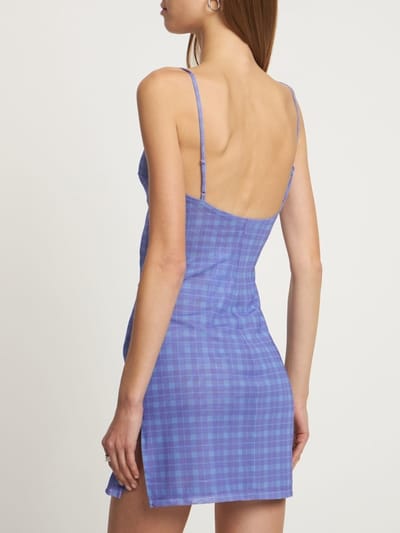 Miaou: Vestido corto de cuadros con tirantes