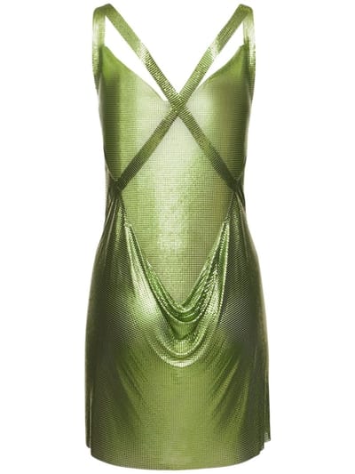 FANNIE SCHIAVONI: Stainless steel mesh mini dress