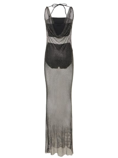 Giuseppe Di Morabito: Long mesh dress with crystals