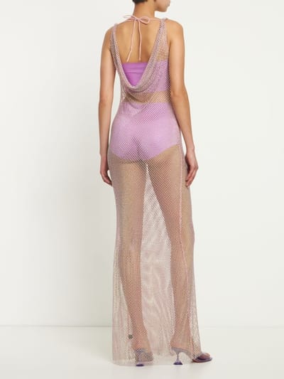Giuseppe Di Morabito: Long mesh dress with crystals