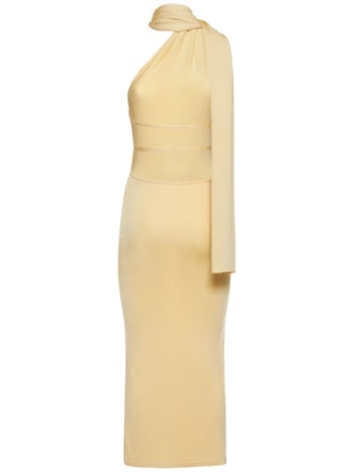 Aya Muse: One-shoulder draped midi dress