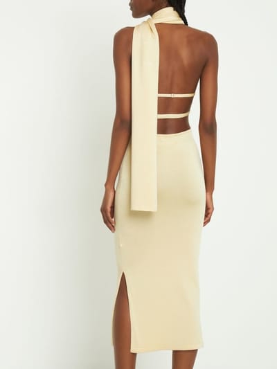 Aya Muse: One-shoulder draped midi dress