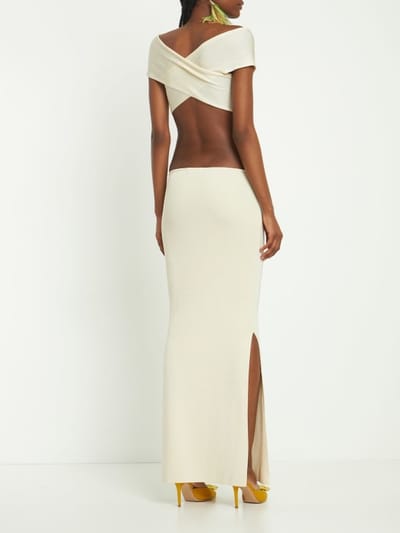 Aya Muse: Ribbed knit cut-out maxi dress