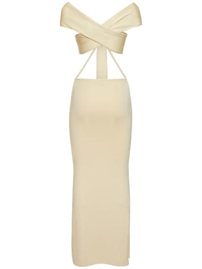 Aya Muse: Ribbed knit cut-out maxi dress
