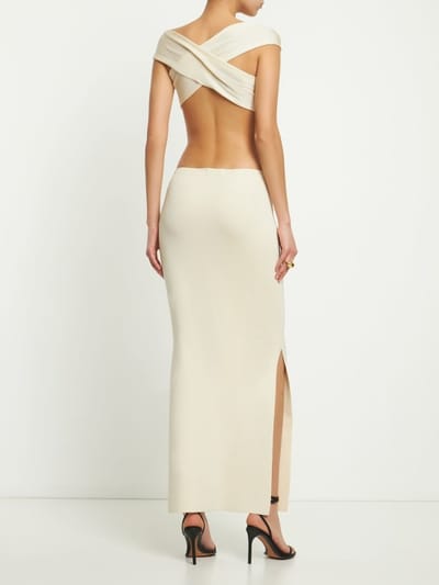 Aya Muse: Ribbed knit cut-out maxi dress