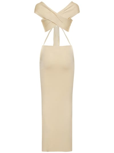Aya Muse: Ribbed knit cut-out maxi dress