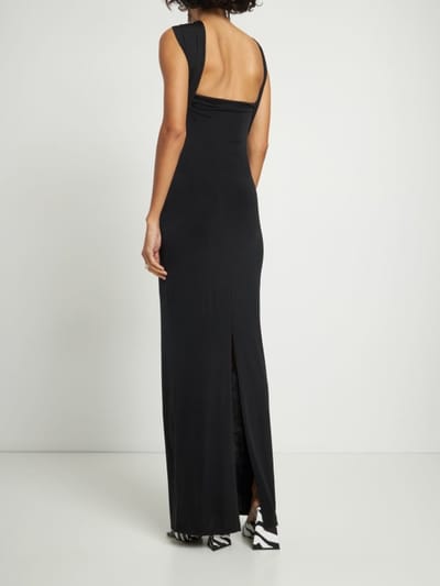 The Attico: Draped maxi dress with ring