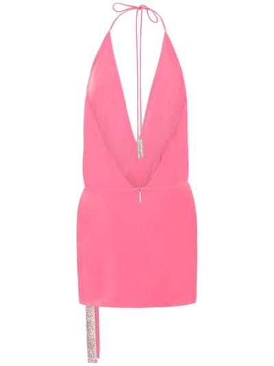Nué: Robe courte halter à cristaux