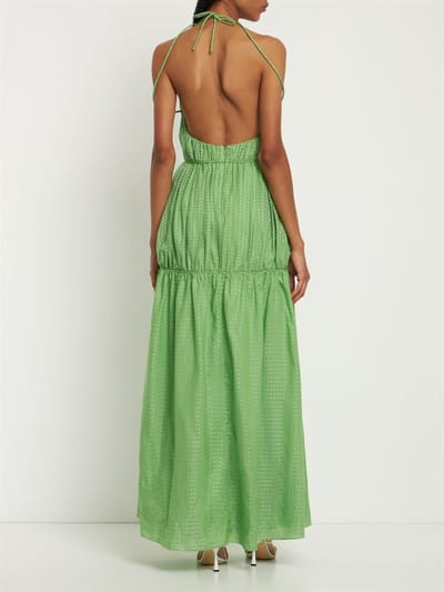 Rosie Assoulin: Halterneck gathered maxi dress