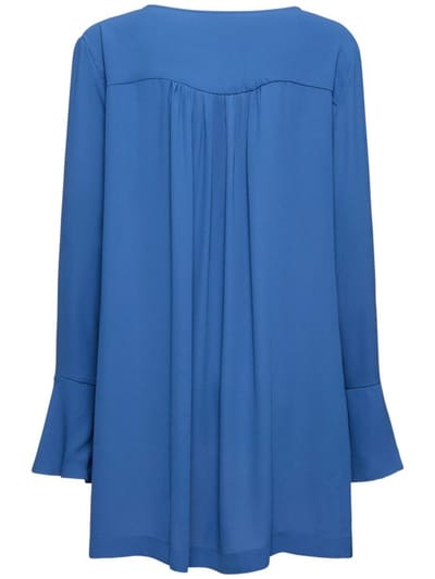 Alex Rivière Studio: Vestido túnica en crepé con lazada