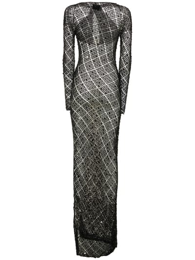 Coperni: Langes Kleid mit Pailletten und Cut-out