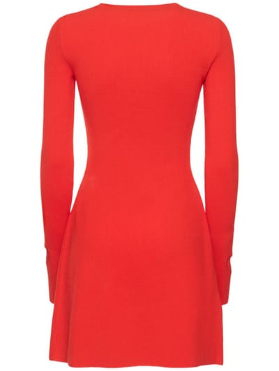 Mach & Mach: Mini-robe en maille côtelée ajourée
