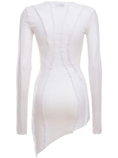 Sami Miro Vintage: Asymmetrisches geripptes Minikleid