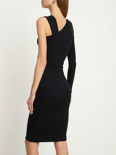 Alix Nyc: One-Shoulder-Midikleid aus Rippstrick