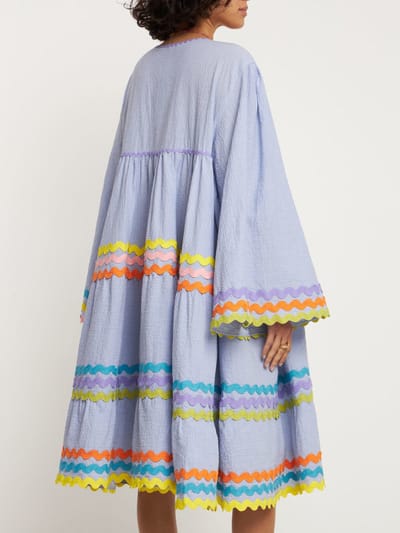 Flora Sardalos: Tiered cotton flared dress