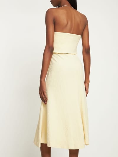 Bite Studios: Strapless flared midi dress