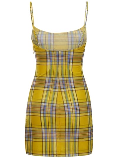 Miaou: Vestido corto de cuadros con tirantes finos