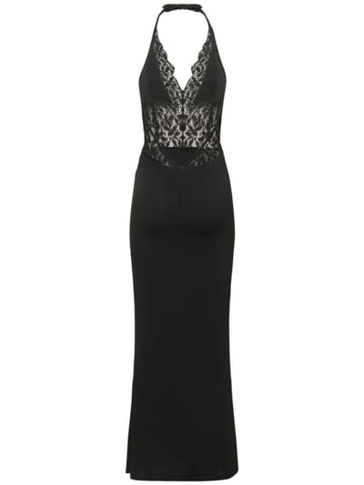 Musier Paris: Vestido largo halter con encaje