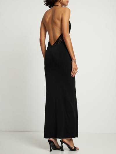 Musier Paris: Vestido largo halter con encaje