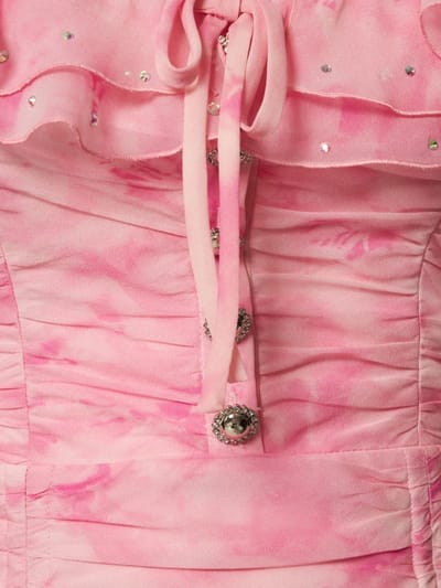 Alessandra Rich: Short silk dress with ruffles