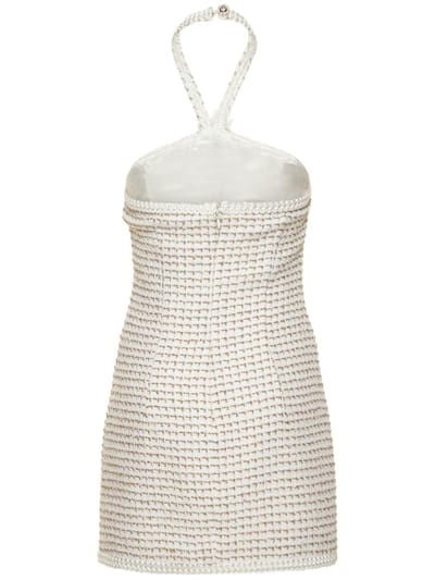 Alessandra Rich: Halterneck mini dress with trims