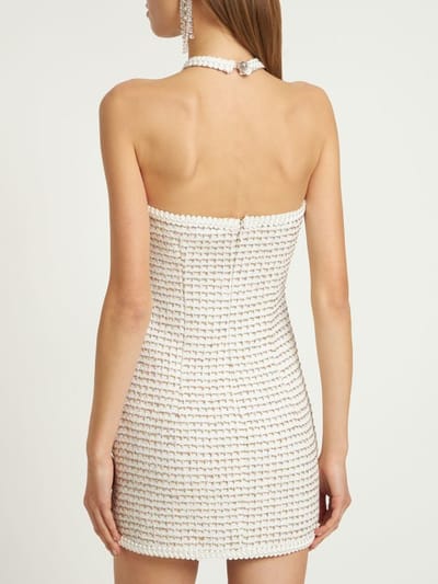 Alessandra Rich: Halterneck mini dress with trims