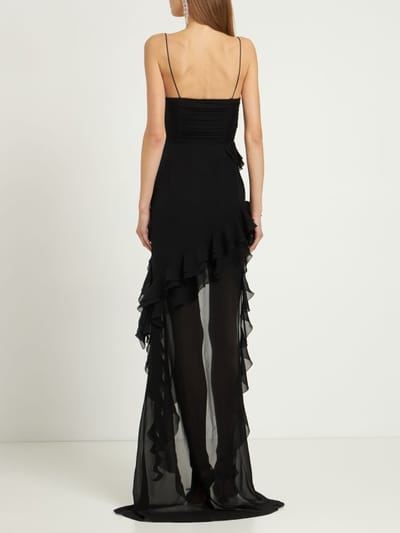 Alessandra Rich: Silk maxi dress with ruffles