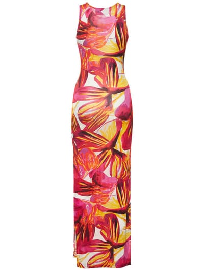 Louisa Ballou: Vestido largo con abertura lateral