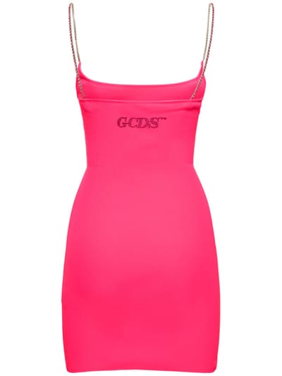 GCDS: Ribbed knit mini dress with cut-out