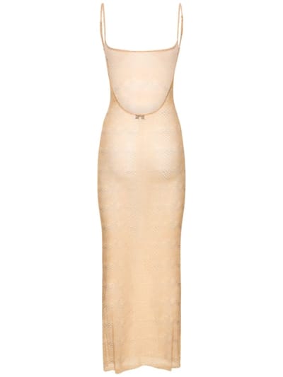 Weworewhat: Vestito lungo in tulle stretch animalier