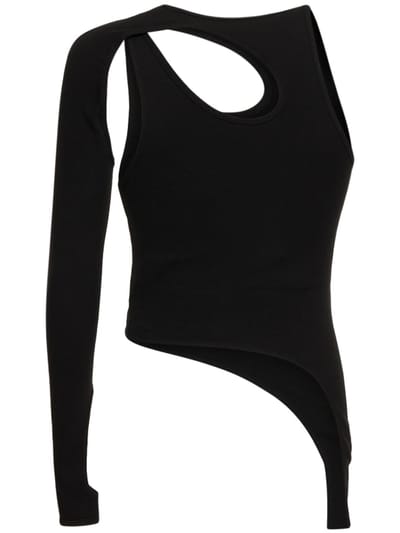 Dion Lee: Ribbed asymmetric cut-out t-shirt