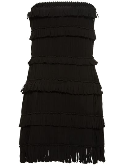 Interior: Minikleid aus Seide mit Rüschen