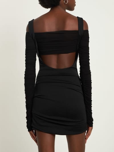 Interior: Gerafftes Minikleid mit Cut-outs