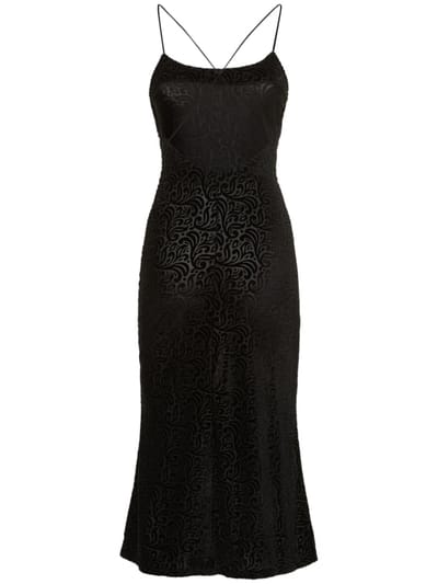 Musier Paris: Vestido midi de terciopelo devoré