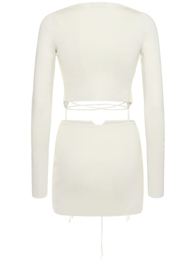 Aya Muse: Cut-out ribbed knit mini dress