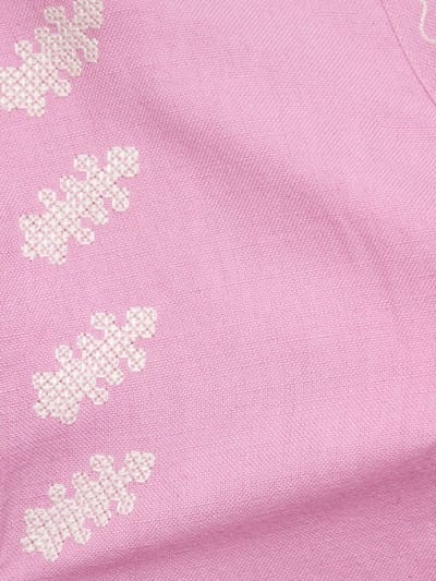 Maria de la Orden: Besticktes Kleid aus Baumwoll-Leinen