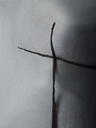 Ann Demeulemeester: High neck stretch tulle maxi dress