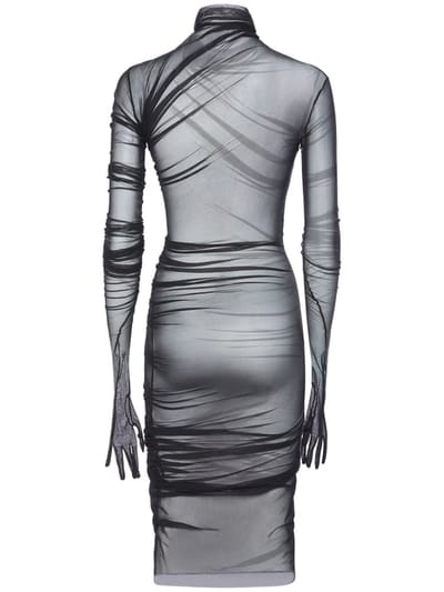 Ann Demeulemeester: Tulle midi dress with gloves