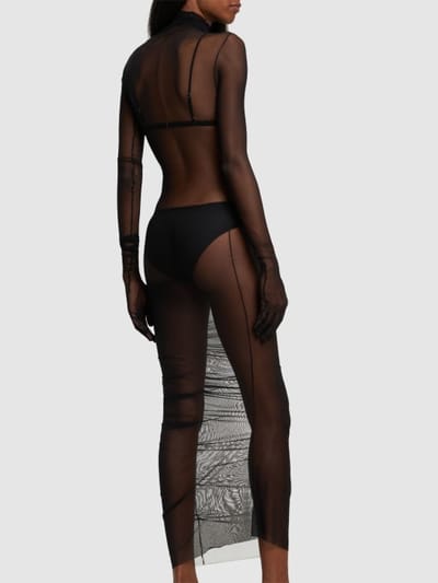 Ann Demeulemeester: Tulle midi dress with gloves