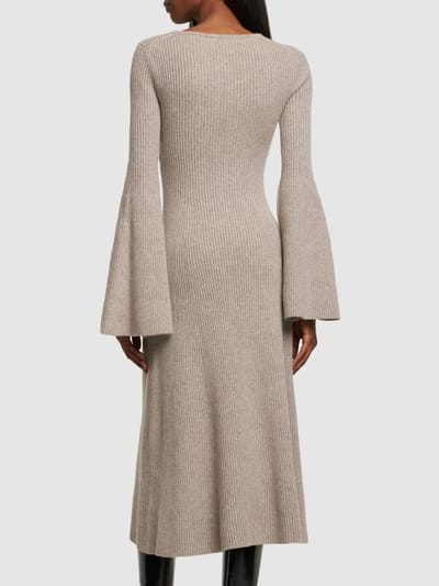 Michael Kors Collection: Abito midi in cashmere a costine