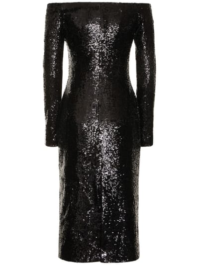 Gauchere: Robe midi à sequins