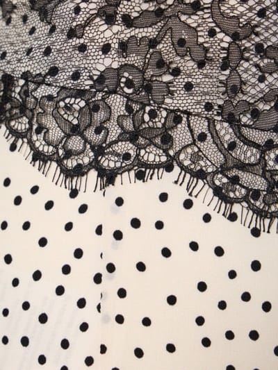 Alessandra Rich: Langes Seidenkleid mit Spitze