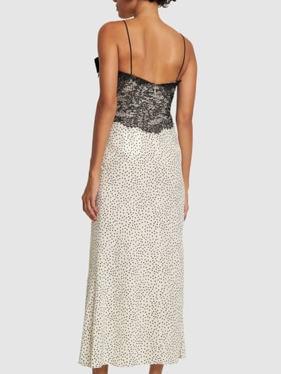 Alessandra Rich: Langes Seidenkleid mit Spitze